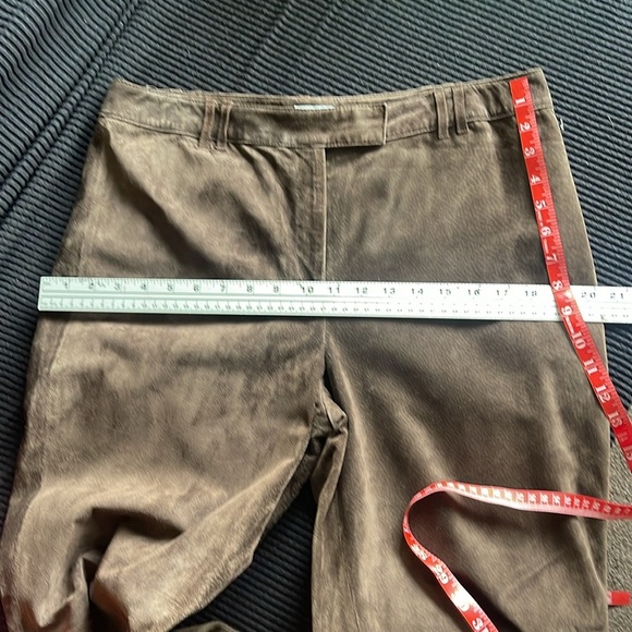 Loft - brown leather suede fully lined pants - size 12 - Picture 7 of 8